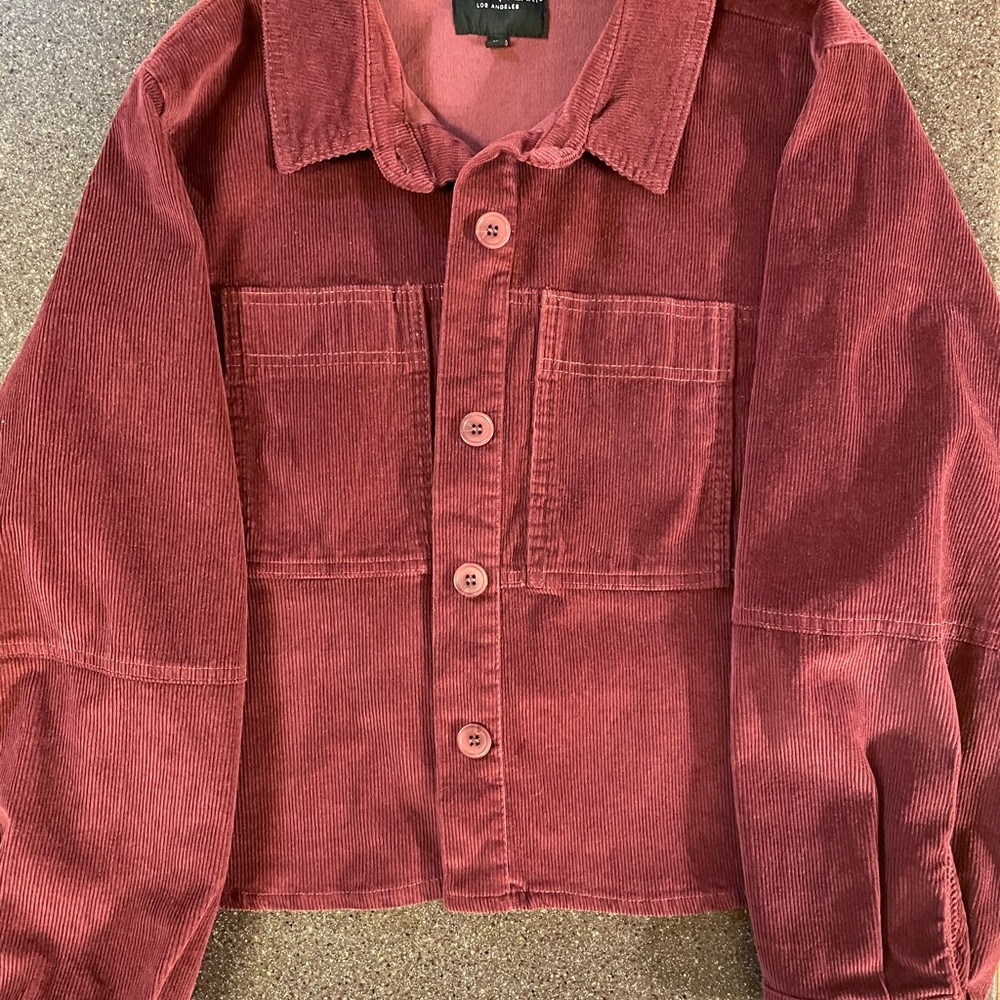 Women's Corduroy Jacket - Burgundy